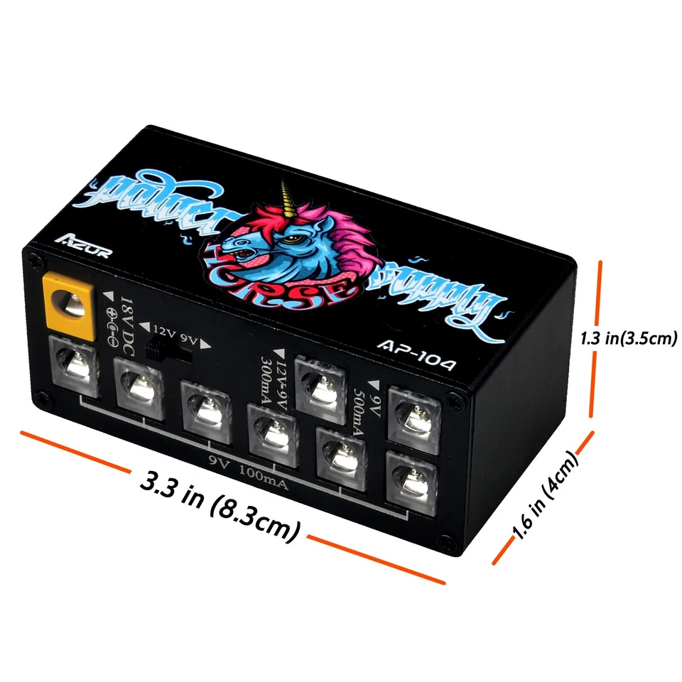 AZOR CP-204 Multi DC Guitar Pedal Power Supply 8 Outputs Mini Power Supply 18V - image 4 of 4