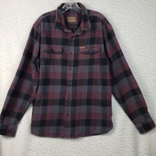 Orvis Flannel Button Up Shirt Men XL Long Sleeve Heavy Plaid Lumberjack Workwear