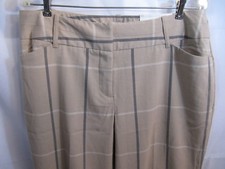 Cato Contemporary Beige, Black  White Plaid Slacks Pants Size 14 NWT