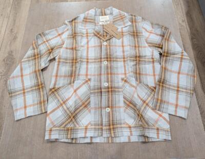 $495 Mens Nicholas Daley Plaid LS Camp Shirt Summer Tartan Large