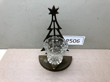 Vintage Solid Brass Christmas Tree - Holiday Glass Votive Candle Holder