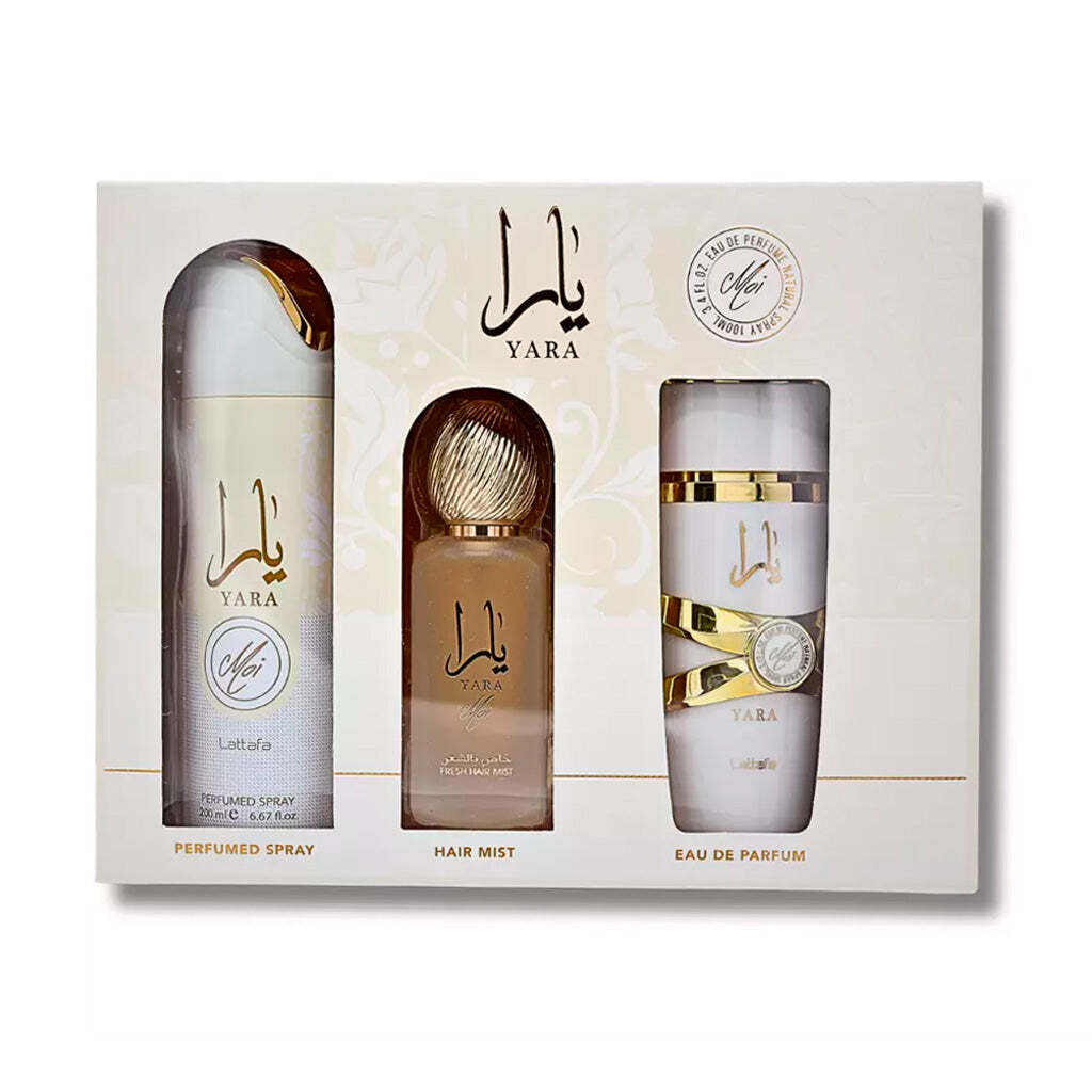 SET YARA Moi Collection Gift Set 3 pcs 3.4 Oz EDP + 1.7 Oz Hair Mist + 6.8 Oz Bo-image
