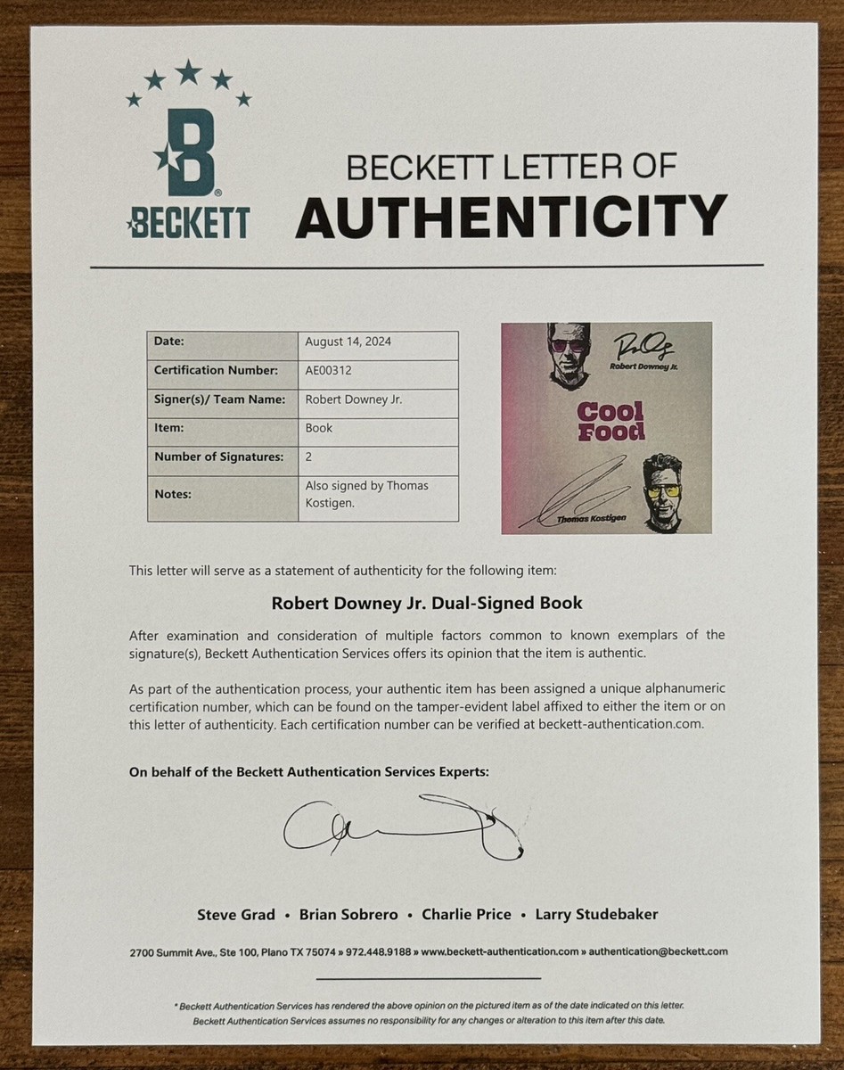ROBERT DOWNEY JR SIGNED FULL SIGNATURE AUTOGRAPH BOOK COOL
