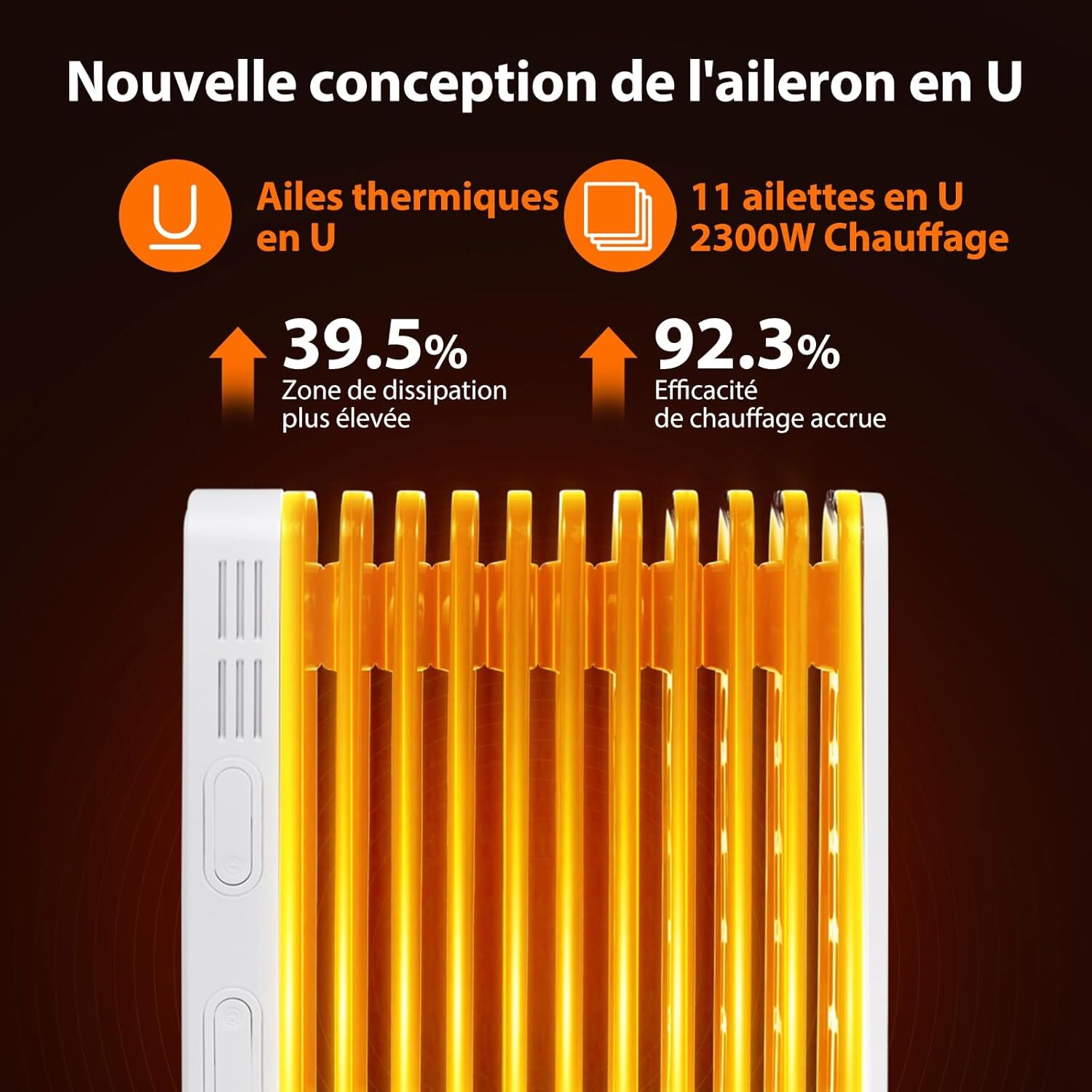 Radiateurs électriques à inertie 2300W et programmation par télécommande - 3