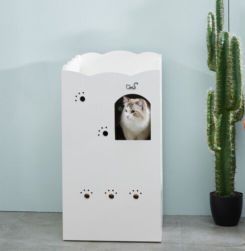 CatS Design Katzenklo hochwertig Holz Katzentoilette Schrank mit Streumatte A2 - Bild 1 von 8