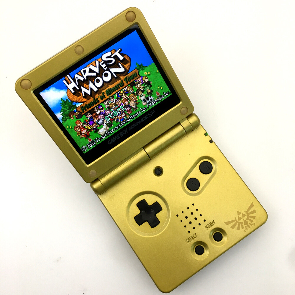 Gold Zelda 10 Levels Backlit V2 IPS LCD Panel Game Boy Advance SP