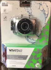 NIB Vivitar DVR781HD Make a Splash Action Cam Waterproof Case Bike Helmet Mount