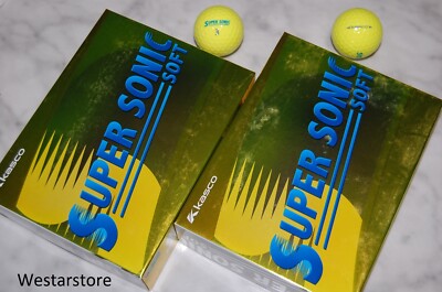KASCO SUPER SONIC SOFT  2 DOZEN  Yellow  GOLF BALLS  Free 2 Dozen Tees