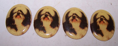 4 SHIH TZU ? Dog Decorative Medallions for Crafts Art Jewelry