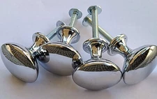Lot of 4 Chrome Kitchen/Bath Drawer/Cabinet Knobs Open Box
