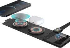Wireless Charger 3 in 1, 15W Fast Foldable Charging Station iPhone 14/13/12/11
