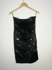 BNWT NEW ABANDON DRESS SIZE 12 TUBE SEQUIN BLACK SILVER  off shoulder i607