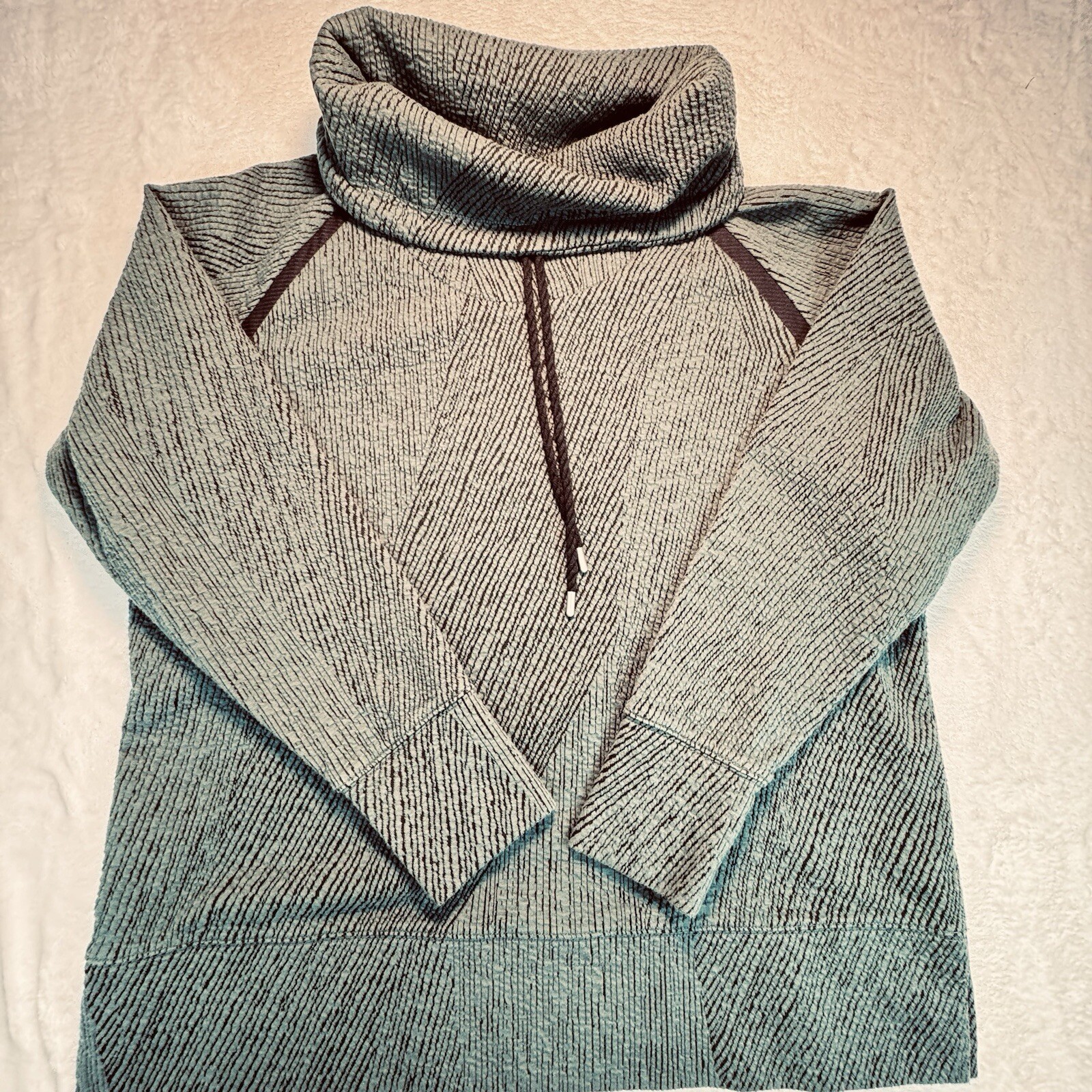 Cowl Neck Drawstring Sweater Pullover Size Large - image 2