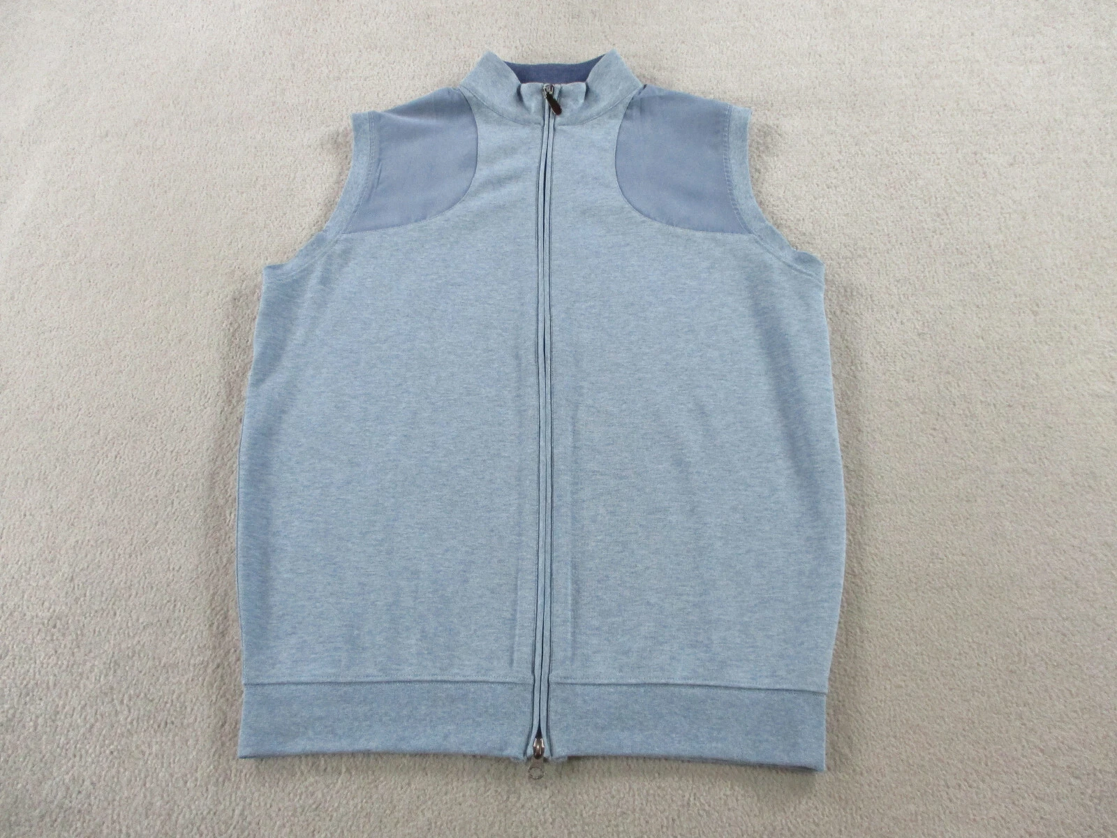 Sharp Lad Vest Mens Medium Heather Blue Performance Golf Full Zip Stretch Preppy