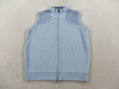 Sharp Lad Vest Mens Medium Heather Blue Performance Golf Full Zip Stretch Preppy