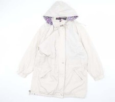 Elegance Womens White Parka Coat Size S