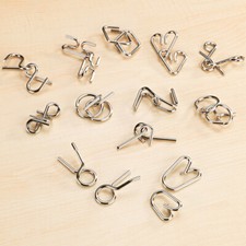 12 tlg. Metall Puzzle Geduldspiel Denkspiele ...