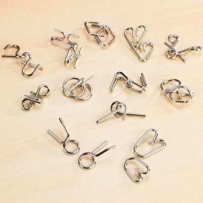 32 Stück Metall Knobelspiele Set, 3D Metallknobellei Set Metal Puzzle