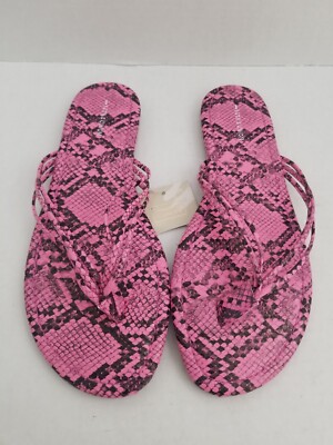 14TH UNION Pink Black Snake Python Faux Leather Strap Flip