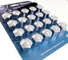 Push on caps, alloy wheel nut and bolt covers 21mm Hex Chrome pack of 20. Bimecc