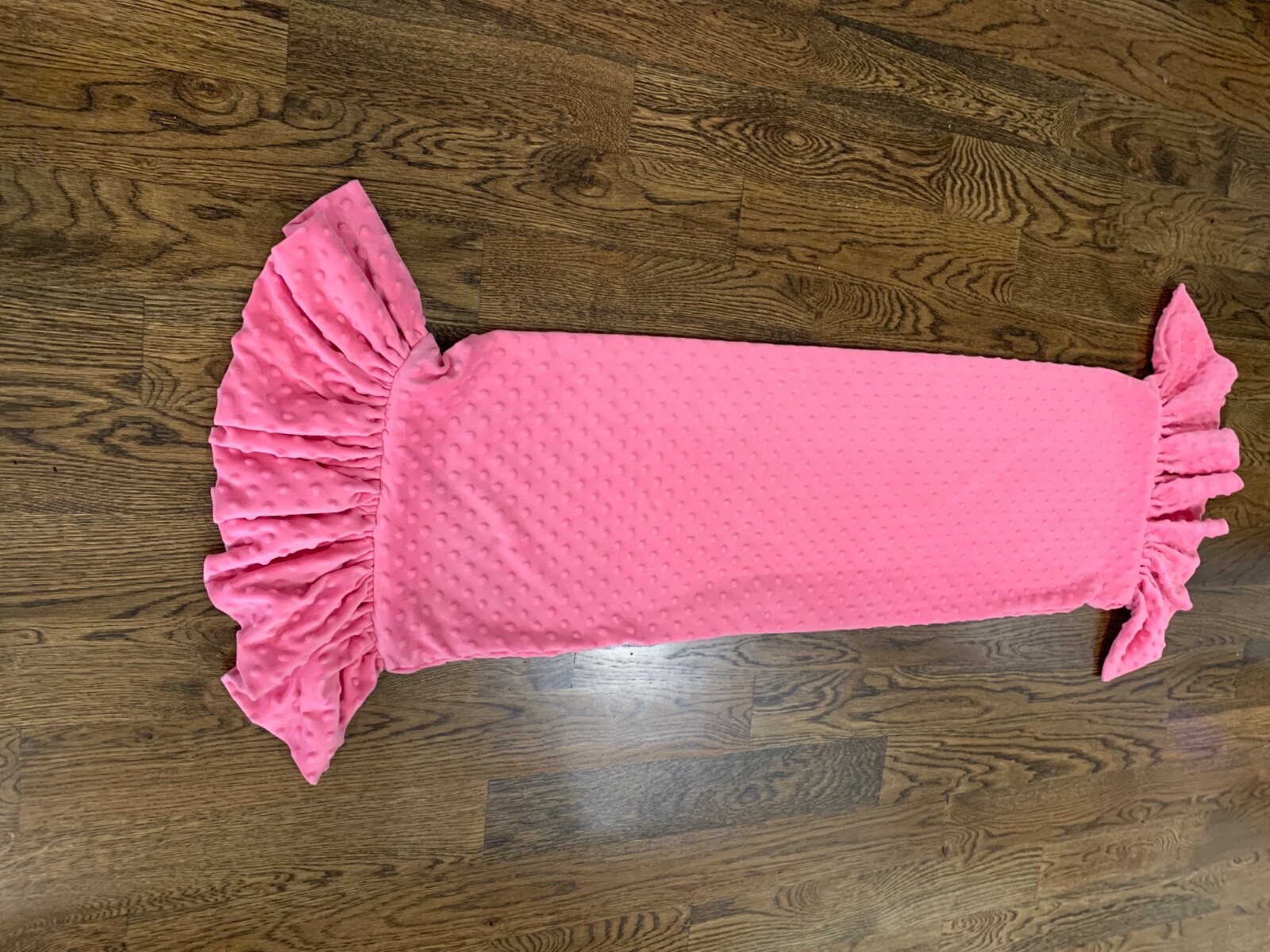 Custom Made Heavily Ruffled Bolster Pillow Cover/Sham Bubble Gum Pink