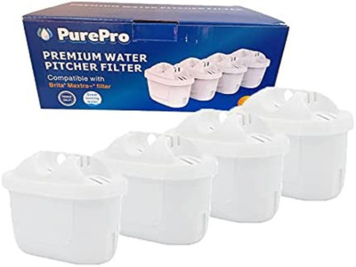 4 Pack Water Filter for Brita Maxtra/Mavea, Marella, Aluna/Navelia Frosted Tassi