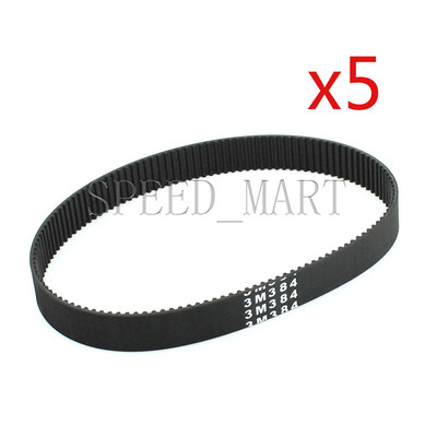 5pcs 384-3M HTD Timing Belt 128 Teeth Cogged Rubber Geared Closed Loop 10mm Wide