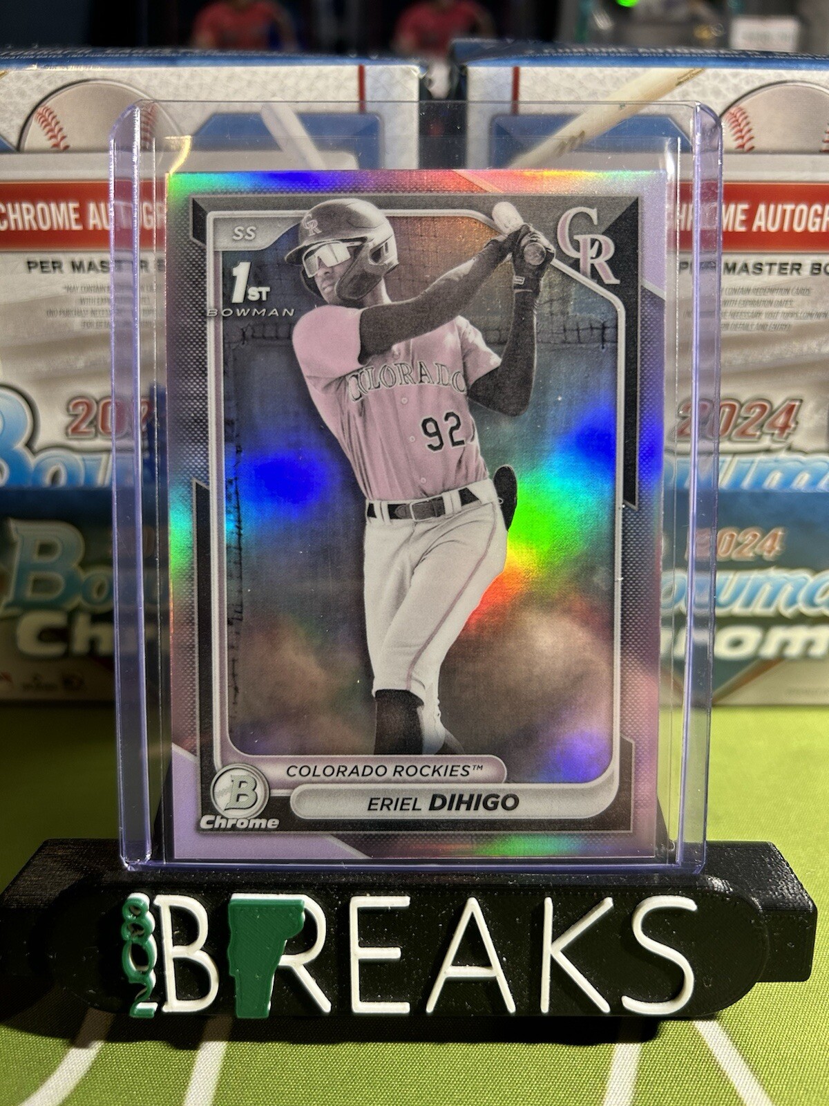 ERIEL DIHIGO 1ST BOWMAN 2024 BOWMAN CHROME PEARL REFRACTOR COLORADO ROCKIES