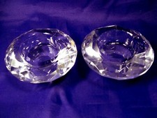 SHS144 Star Lead Crystal Night Light/Candle Holders 75 x 75mm (Pair) RRP £29.99