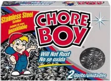 12 PAK Chore Boy 2PK Stainless Steel Scouring Pads. It is a heavy duty stainl...