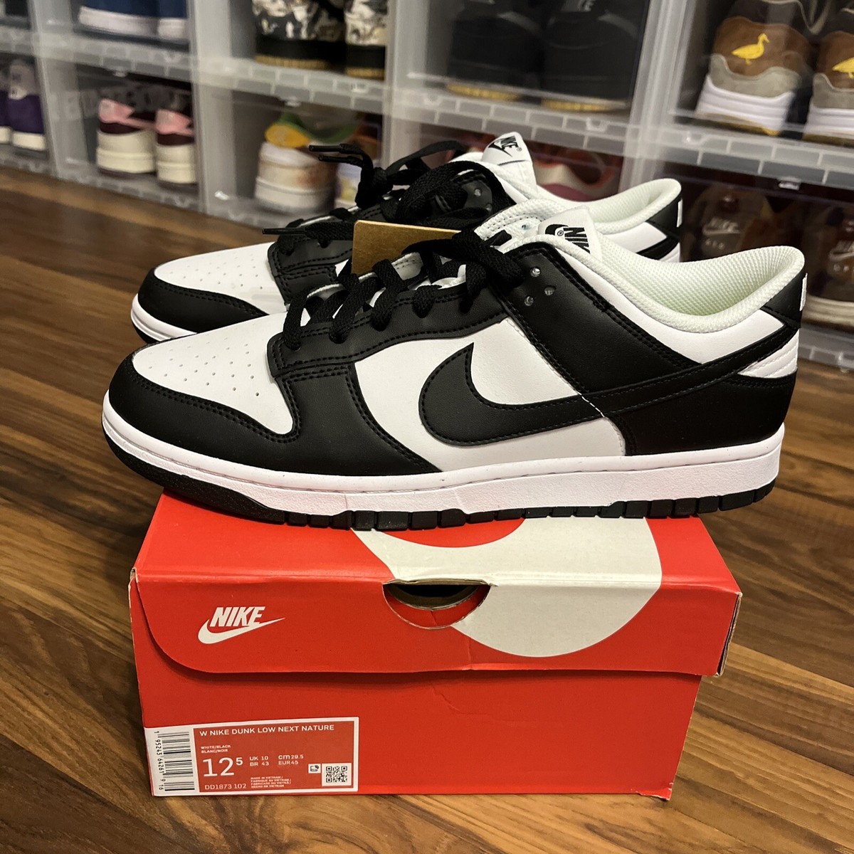 Size 12.5 - Nike Dunk Low Next Nature White Black W | eBay