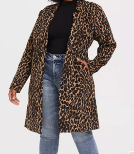 leopard print car coat