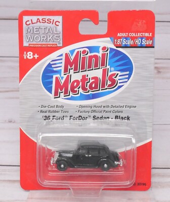 Mini Metals 30196, 1936 '36 Ford ForDor Sedan, Black, 1/87 HO Scale