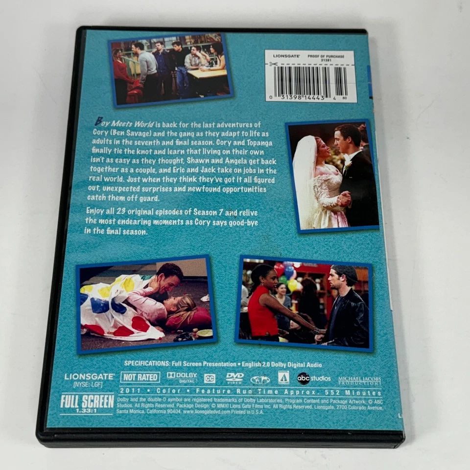 Boy Meets World: The Complete Seventh Season DVD 3-Disc Set 7th Seven Final - Image 3 of 4
