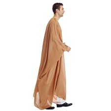 Men's Arabian Bisht Cloak Arab Dress Thobe Robe Eid Jacket Wedding Arabic Robe