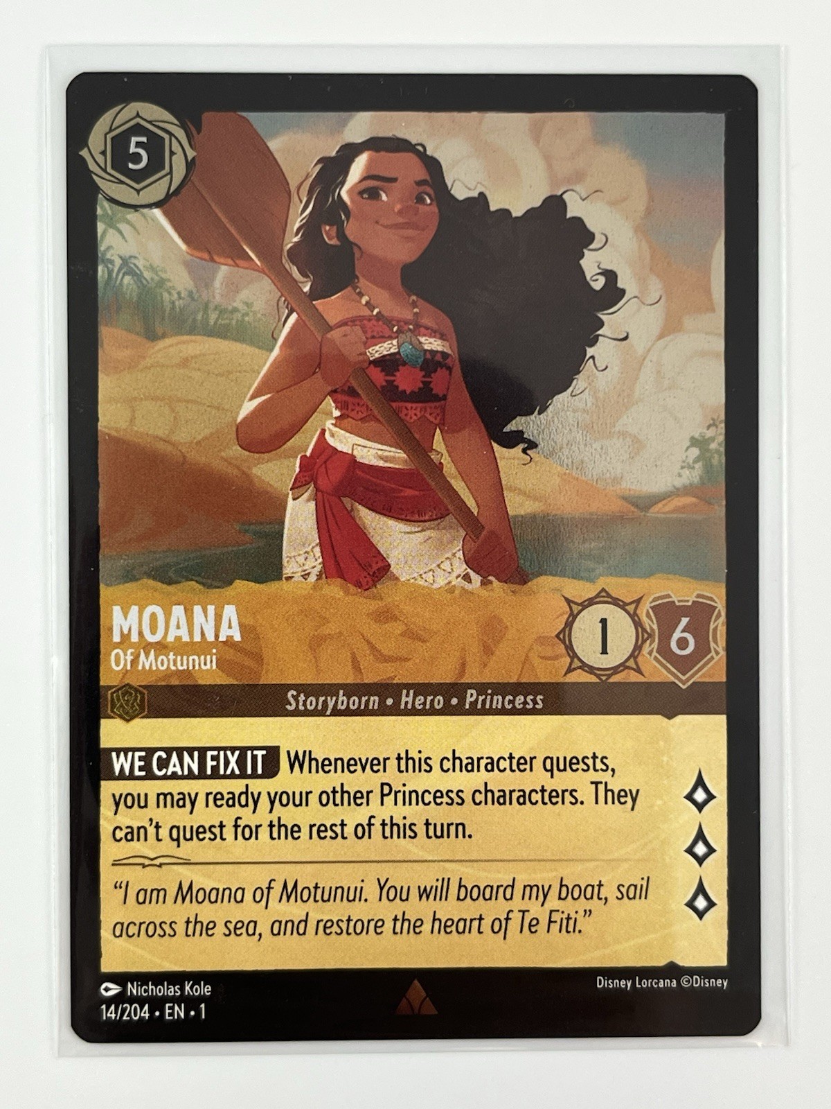 Disney Lorcana Moana 14/204 Cold Foil First Chapter NM Combined Ship