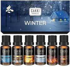 Winter Essential Oils Set - 6 Scents for Diffusers, Candles, Soaps, Gifts