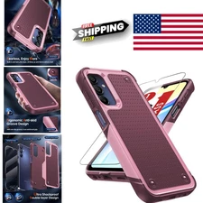 Samsung Galaxy A15 5G Case with Screen Protector Red Pink Dual Layer Protection