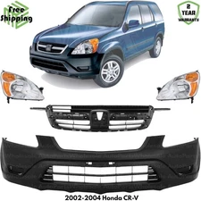 Front Bumper Cover & Grille Assembly Kit For 2002-2004 Honda CR-V