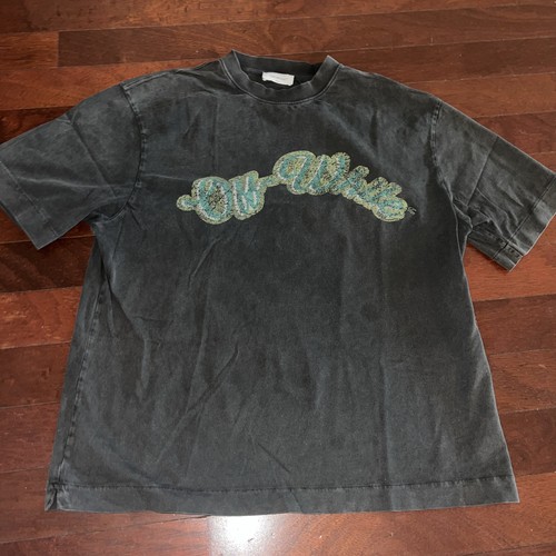 Bacchus Slim Kurzarm T-Shirt Off-White, Schwarz/Mehrfarbig Größe S