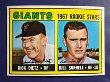 1967 TOPPS #341 GIANTS ROOKIE STARS DICK DIETZ/ BILL SORRELL  *FREE SHIPPING*
