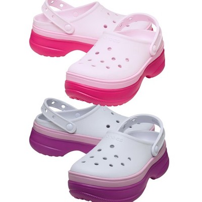 Crocs Classic Stacked Clog Womens 9 10 Platform 50mm Colorblock Jibbitz