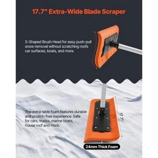 Snow Roof Rake 17.7 in Foam Blade 73184 ft Adjustable Roof Snow