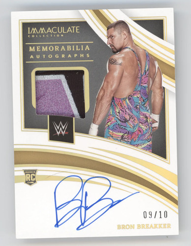 2022 Panini Immaculate Memorabilia Autographs Bron Breakker #104 Gold 09/10 RC