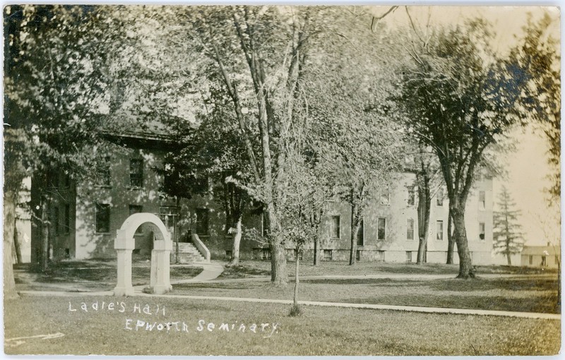 Antique 1914 RPPC Shorthand Message Ladies' Hall Divine Word Seminary Epworth IA
