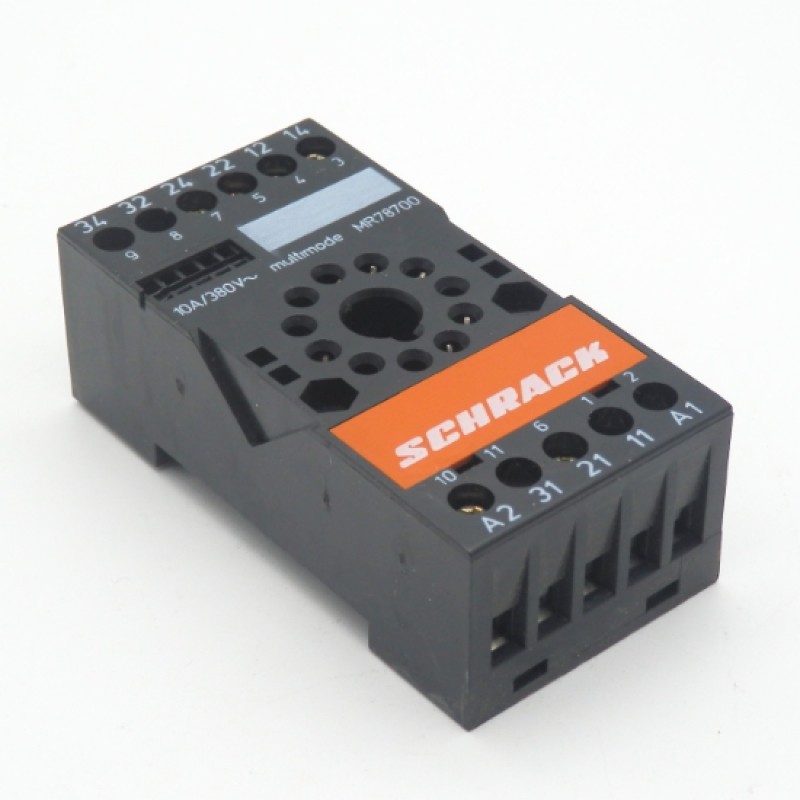 Schrack MR78700 10A 380V 11-Pin Multimode Relay Socket
