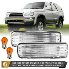 Depo Chrome Clear Front Bumper Signal Lights For 1996-1998 Toyota 4runner