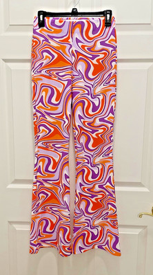 GARAGE Clothing Psychedelic Pants Orange Purple Hippie Festival Women's Small