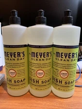 Pack Of 3 Mrs Meyer's Clean Day Dish Soap Lemon Verbena Plant Scent 16 Fl Oz