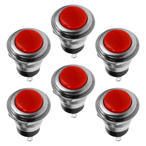 6 Pcs Power Button Switch Round Momentary Push Switching Push-button